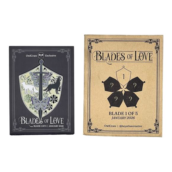 OwlCrate Jewelry - OwlCrate Quicksilver Blades of Love Enamel Pin - Callie Hart January 2026 YA Box